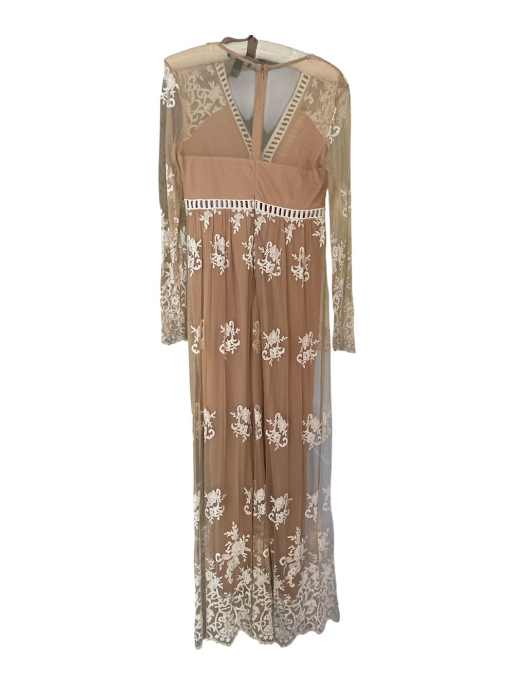 Forever 21 Taupe Maxi Dress with Ivory Lace Overlay - Picture 2 of 2